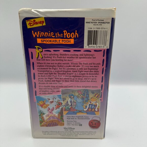Winnie The Pooh Spookable Pooh VHS 1996 Disney Kids Movie Halloween Fun Classic - Picture 2 of 3